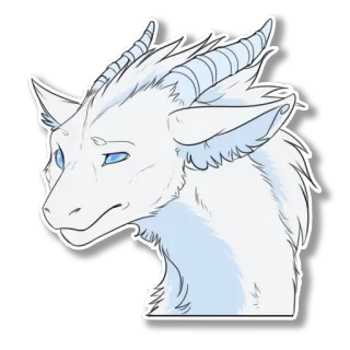 😕 dragão, dragão branco, fantasia, criatura, animal, arte, ilustração telegram sticker