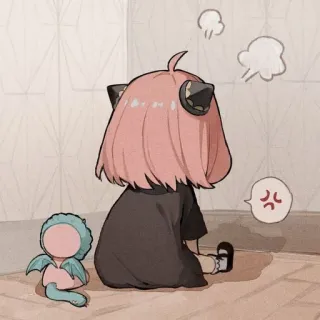 😒 Anya Forger Spy x Family Anime, Cartoon, Mädchen, Niedlich, Genervt, Spy x Family telegram sticker