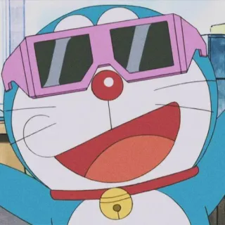 💖 Doraemon doraemon, anime, desenho animado, japonês, personagem, gato, robô, óculos de sol, engraçado telegram sticker