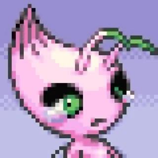 😭 rosa, personagem, pixel art, fofo telegram sticker