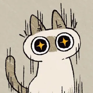 🤩 cat, animal, shocked, cartoon, surprised, emoji telegram sticker