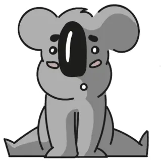 😳 koala, animal, dessin animé, mignon, autocollant whatsapp sticker