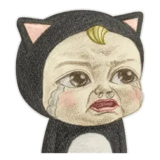 😓 bebê, chorando, triste, gato, gatinho, lágrimas whatsapp sticker
