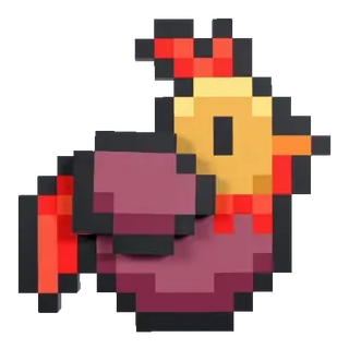 😡 chicken, pixel art, animal, bird, cute telegram sticker