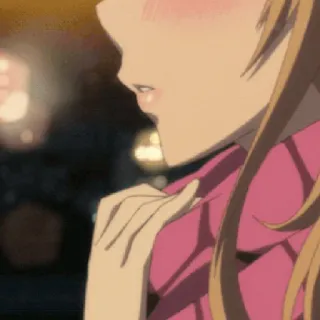 💋 anime, cartoon, girl, blush, kiss whatsapp sticker