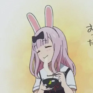 🌟 Chika Fujiwara Kaguya-sama: Love Is War お Anime, Chika, Kawaii, Eten, Manga, Konijnenoren telegram sticker
