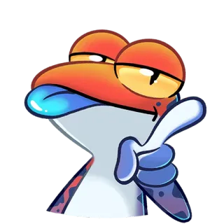 ☝️ Frosch, Cartoon, Tier, Illustration, Sticker, lustig, süß telegram sticker
