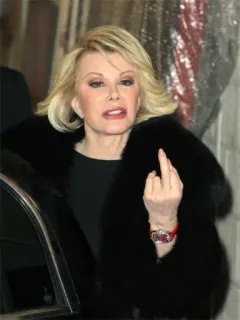 🖕 Joan Rivers dedo do meio, gesto ofensivo, celebridade, comediante, moda telegram sticker
