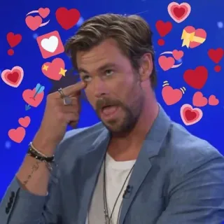 🤧 Chris Hemsworth attore, uomo, cuori, celebrità, bello, Chris Hemsworth telegram sticker
