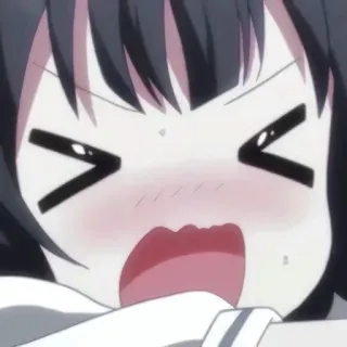 🕸️ 动漫, 女孩, 汗水, 卡通, 恐惧, 震惊, 动漫女孩 whatsapp sticker