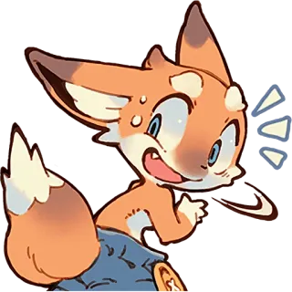 😅 лис, мультфильм, животное, милый, персонаж, пушистый, антропоморфный telegram sticker