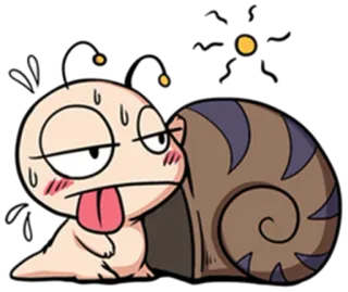 😓 siput, lelah, kartun, kelelahan, berkeringat whatsapp sticker