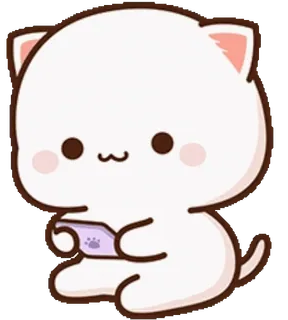 😶 gatto, gattino, kawaii, carino, gioco, gatto pesca telegram sticker