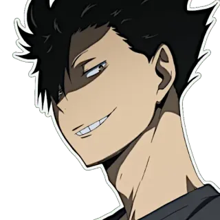 😈 Tetsurō Kuroo Haikyuu!! Аниме, Манга, Куроо, Haikyuu, Волейбол, Персонаж, Улыбается telegram sticker