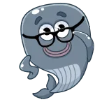 🤓 whale, cartoon, glasses, animal telegram sticker