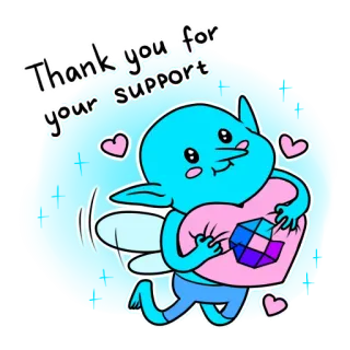 ❤️ Thank you for your support gracias, apoyo, lindo, corazón, hada, ánimo telegram sticker