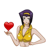 😘 Faye Valentine Cowboy Bebop anime, character, faye valentine, love, heart telegram sticker
