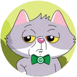 😳 Katze, Cartoon, gelangweilt, grün, Fliege, Tier whatsapp sticker