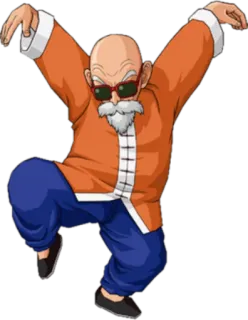 😠 Master Roshi Dragon Ball anime, martial arts, character, bald, glasses telegram sticker