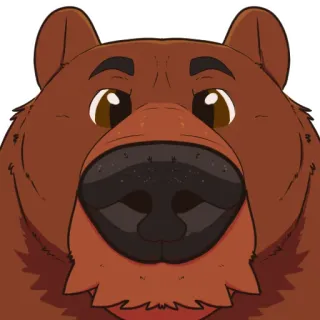 👃 หมี, สัตว์, สัตว์เลี้ยงลูกด้วยนม, การ์ตูน, ภาพประกอบ, น่ารัก telegram sticker
