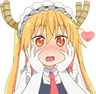 😍 Tohru Miss Kobayashi's Dragon Maid Anime, Drago, Kawaii, Carino, Imbarazzato, Arrossire, Tohru, Miss Kobayashi's Dragon Maid telegram sticker