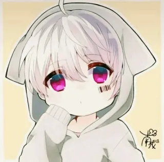 🎟 Anak laki-laki anime, Hoodie, Lucu, Kartun telegram sticker