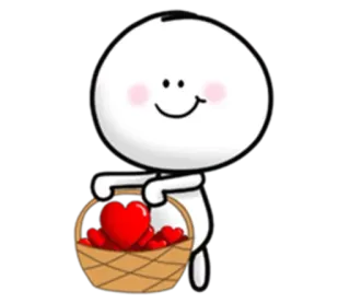 😏 amore, cuore, cartone animato, carino, cesto telegram sticker