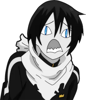 😟 Yato Noragami Anime, Nhân vật, Sợ hãi, Lo lắng telegram sticker
