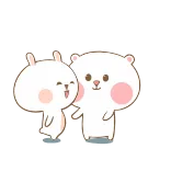 😽 귀여운, 동물, 우정, 만화, 곰, 토끼 telegram sticker