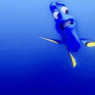 🙄 Dory Finding Nemo poisson, chirurgien bleu, dessin animé, océan, mer telegram sticker