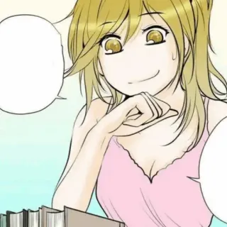 🍘 アニメ, 女性, 可愛い, イラスト, 漫画, 女の子, 人, タンクトップ telegram sticker