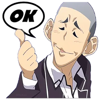 🆗 OK anime, thumbs up, ok, approval, sticker, cartoon telegram sticker