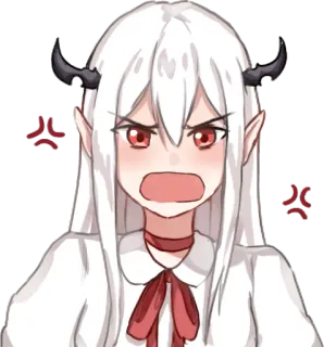 😡 Anime, Démon, Colère, Dessin animé, Sticker, Irrité, Expression telegram sticker