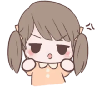 🤨 desenho animado, brava, garota, anime, ilustração whatsapp sticker