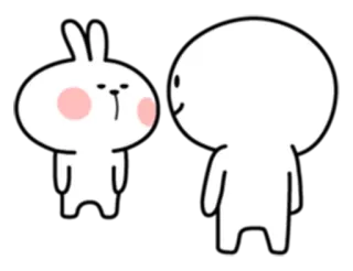 😊 мультфильм, кролик, человечек, милый, минималистичный telegram sticker