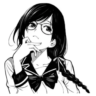 🤔 Anime, Mangá, Garota, Óculos, Trança telegram sticker