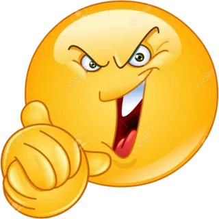 😈 Émoji, Agressif, Pointage, Smiley whatsapp sticker