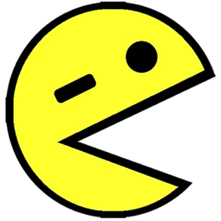 😉 Pac-Man Pac-Man, juego arcade, amarillo, retro, años 80, videojuego telegram sticker