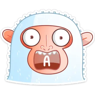 😳 A monyet, kartun, ekspresi, lucu, stiker telegram sticker