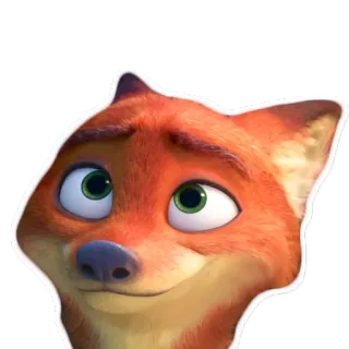 😊 Nick Wilde Zootopia dibujos animados, zorro, zootopia, disney, animal, personaje telegram sticker
