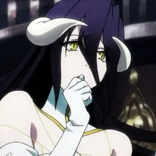🥺 Albedo Overlord 애니메이션, 오버로드, 알베도, 악마, 와이푸, 뿔 telegram sticker