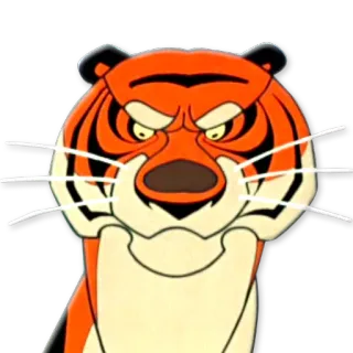 😕 Shere Khan The Jungle Book tigre, dibujos animados, animal, naranja, rayas telegram sticker