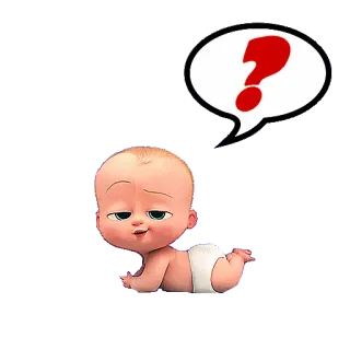 ❓ Boss Baby bebé, pregunta, dibujos animados, Dreamworks telegram sticker