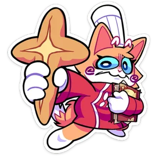 ✝️ cat, chef, pastry, cute, cartoon, animal, cook telegram sticker