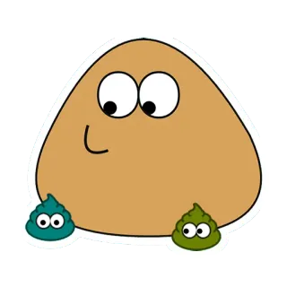 💩 Pou jogo, animal de estimação virtual, desenho animado, bolha telegram sticker