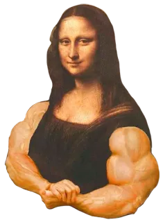 💪 Mona Lisa Mona Lisa, art, painting, leonardo da vinci, muscle, funny telegram sticker