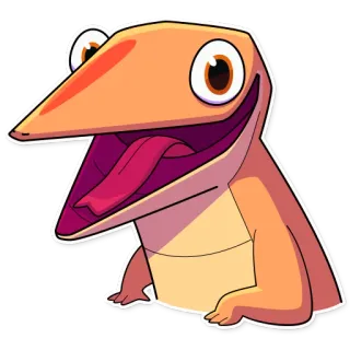 😀 hagedis, cartoon, dier, reptiel, grappig, schattig telegram sticker