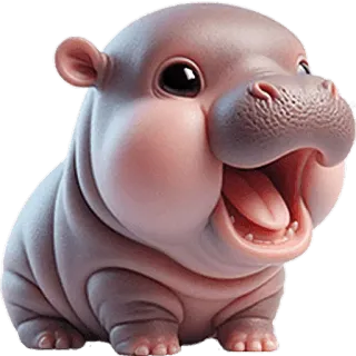 🤣 ippopotamo, cucciolo di ippopotamo, carino, animale, mammifero whatsapp sticker