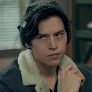 🥀 Jughead Jones Riverdale portrait, person, tv show, teen, hat, coat telegram sticker