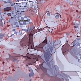 ❤️ Mitsuri Kanroji Demon Slayer Anime, Demon Slayer, Mitsuri Kanroji, Rambut Pink, Fan Art, Kawaii, Bunga Sakura telegram sticker
